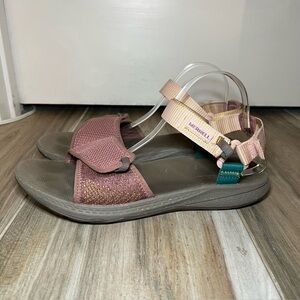 Merrell Pink and Teal Women’s Adjustable Strap Sandals